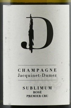 Champagne Jacquinet-Dumez Sublimum Premier Cru - шампанское Жакине-Дюме Сублимум Премье Крю 2018 год 0.75 л розовое экстра брют