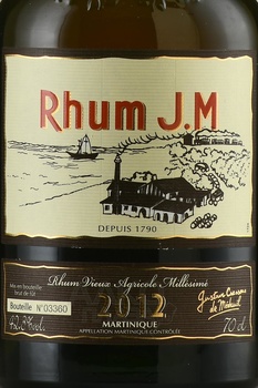 Rhum J.M Millesime - ром Жи.Эм Миллезиме 2012 год 0.7 л в п/у