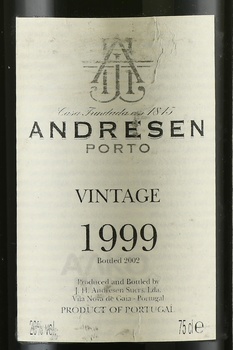 Porto Andresen Vintage 1999 Wooden Box - портвейн Андресен Винтаж 1999 год 0.75 л в д/у