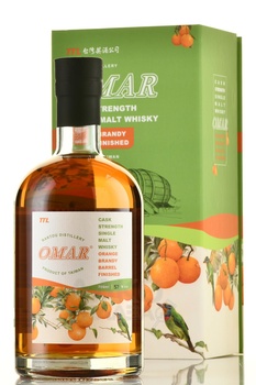 Omar Cask Strength Single Malt Orange Brandy Barrel Finished - виски Омар Каск Стрендж Сингл Молт Оранж Бренди Барел Финиш 0.7 л в п/у