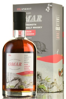 Omar Cask Strength Single Malt Plum Liqueur Barrel Finish - виски Омар Каск Стрендж Сингл Молт Плам Ликер Барел Финиш 0.7 л в п/у