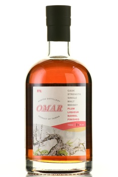 Omar Cask Strength Single Malt Plum Liqueur Barrel Finish - виски Омар Каск Стрендж Сингл Молт Плам Ликер Барел Финиш 0.7 л в п/у