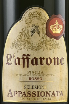 L’affarone Selezione Appassionata - вино Л’аффароне селеционе Аппассионата 2022 год 0.75 л красное полусухое