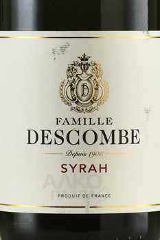 Famille Descombe Syrah - вино Фамий Декомб Сира 2021 год 0.75 л красное сухое