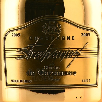 Champagne Stradivarius Vintage 2009 Gold Brut - шампанское Шампань Страдивариус Винтаж 2009 Голд Брют 0.75 л белое брют в п/у