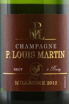 Champagne Paul Louis Martin Millesime - шампанское Шампань Поль Луи Мартэн Миллезим 2012 год 0.75 л белое брют в п/у
