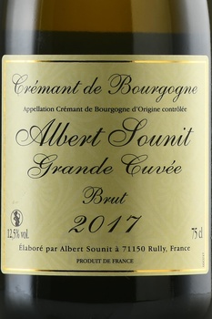 Albert Sounit Cremant de Bourgogne Grande Cuvee - вино игристое Альбер Суни Креман де Бургонь Гранд Кюве 0.75 л белое брют