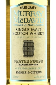 Murray McDavid Cask Craft Peated Finish - виски Мюррей МакДэвид Каск Крафт Питед Финиш 0.7 л