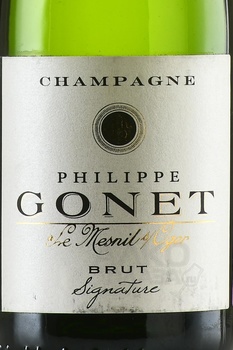 Champagne Philippe Gonet Blanc de Blancs Brut Signature - шампанское Филипп Гоне Блан де Блан Брют Синьятюр 0.375 л белое брют