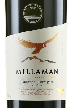 Millaman Estate Reserve Cabernet Sauvignon Malbec - вино Милламан Эстейт Резерв Каберне Совиньон Мальбек 2019 год 0.75 л красное сухое