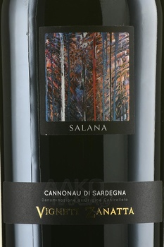 Vigneti Zanatta Salana Cannonau di Sardegna - вино Виньети Занатта Салана Каннонау ди Сардиния 2016 год 1.5 л красное сухое в п/у