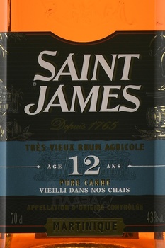 Saint James Rhum Agricole Tres Vieux 12 Years Martinique AOC - ром Сент Джеймс Агриколь Тре Вьё 12-летний Мартиника АОС 0.7 л в п/у