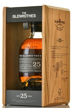 Whisky single malt Glenrothes 25 ans in wood box - виски односолодовый Гленротес 25 лет 0.7 л в дер/ящ