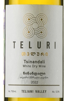 Teluri Tsinandali - вино Телури Цинандали 0.75 л белое сухое