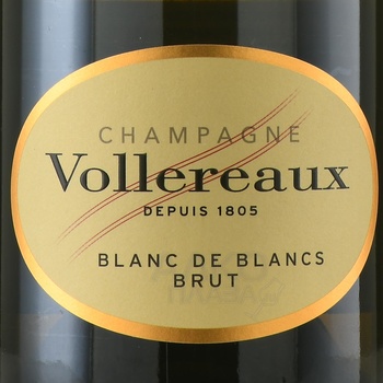 Vollereaux Blanc de Blancs Brut Champagne AOC - шампанское Воллеро Блан де Блан Брют 0.75 л