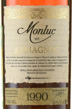 Monluc Armagnac 1990 - арманьяк Монлюк 1990 года 0.7 л