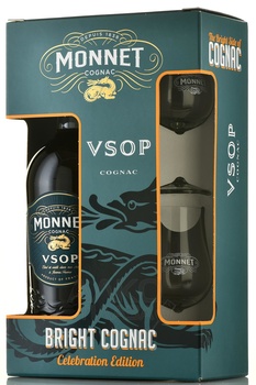 Monnet VSOP - коньяк Монне VSOP 0.7 л в п/у + 2 бокала