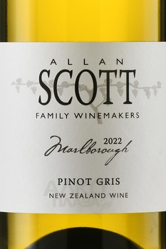 Allan Scott Pinot Gris Marlborough - вино Аллан Скотт Пино Гри 0.75 л белое полусухое