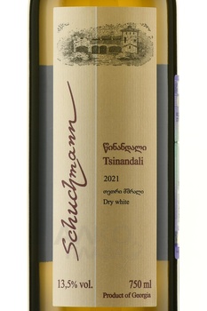Schuchmann Tsinandali - вино Шухманн Цинандали 0.75 л белое сухое