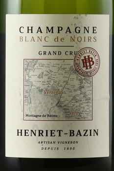 Champagne Henriet-Bazin Blanc de noirs Grand Cru - шампанское Шампань Энриет Базан Блан де Нуар Гранд Крю 2019 год 0.75 л белое экстра брют