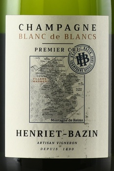 Champagne Henriet-Bazin Premeier Cru Blanc de Blancs - шампанское Шампань Энриет Базан Премьер Крю Блан де Блан 2019 год 0.75 л белое экстра брют