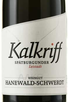  Hanewald-Schwerdt Kalkriff Spatburgunder Leistadt - вино Ханевальд Швердт Калькрифф Шпетбургундер Ляйштадт 2019 год 0.75 л красное сухое