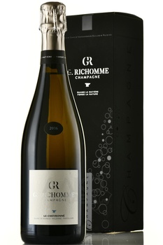 Champagne G.Richomme La Chevronne - шампанское Шампань Ле Шевроне Г.Ришом 2016 год 0.75 л брют белое в п/у