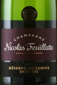 Nicolas Feuillatte Reserve Exclusive Demi-Sec - шампанское Николя Фейатт Резерв Эксклюзив Деми Сек 0.75 л белое полусухое в п/у