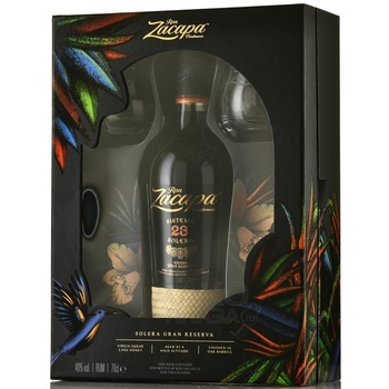 Rum Zacapa Solera Gran Reserva 23 years gift box - ром Закапа Солера Гран Ресерва 23 года в п/у + 2стакана 0.7 л