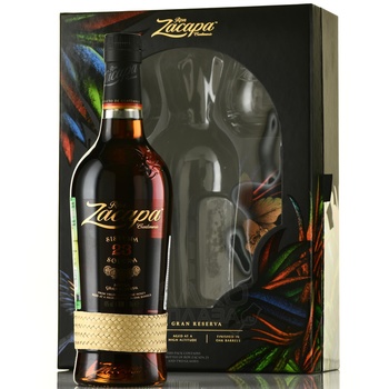 Rum Zacapa Solera Gran Reserva 23 years gift box - ром Закапа Солера Гран Ресерва 23 года в п/у + 2стакана 0.7 л