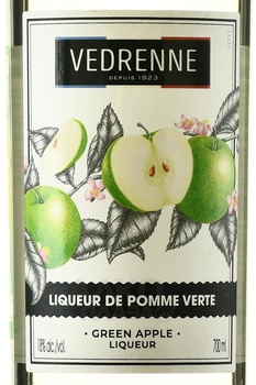 Vedrenne Green Apple - ликер Ведренн Зелёное яблоко 0.7 л