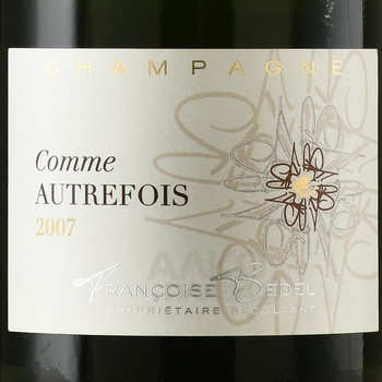 Champagne Francoise Bedel Comme Autrefois Extra Brut - шампанское Франсуаз Бедель Ком Отрфуа Экстра Брют 0.75 л