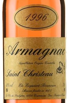Armagnac Saint Christeau Millesime 1996 - арманьяк Сент-Кристо Миллезимэ 1996 года 0.7 л в п/у