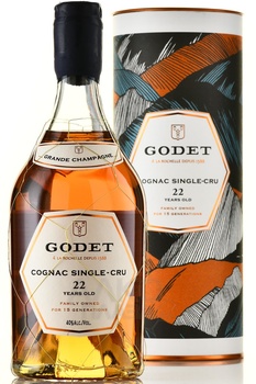  Godet Grande Champagne Single-Cru 22 Years Old - коньяк Годэ Гран Шампань Сингл-Крю 22 года 0.7 л в тубе