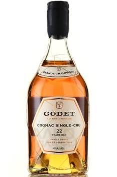  Godet Grande Champagne Single-Cru 22 Years Old - коньяк Годэ Гран Шампань Сингл-Крю 22 года 0.7 л в тубе