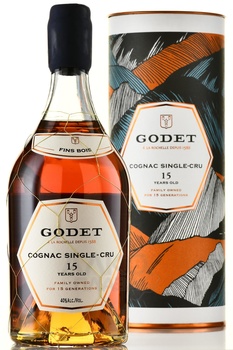 Godet Fins Bois Single-Cru 15 Years Old - коньяк Годэ Фин Буа Сингл-Крю 15 лет 0.7 л в тубе