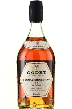 Godet Fins Bois Single-Cru 15 Years Old - коньяк Годэ Фин Буа Сингл-Крю 15 лет 0.7 л в тубе