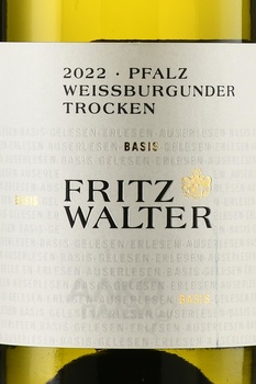 Fritz Walter Wisser Burgunder Trocken - вино Фриц Вальтер Вайсер Бургундер 0.75 л белое сухое