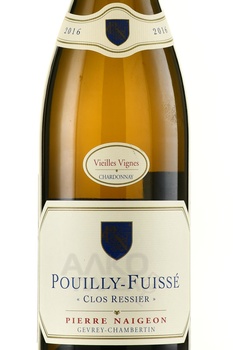 Pierre Naigeon Pouilly-Fuisse Clos Ressier AOC - вино Пьер Нежон Пуийи Фюиссе АОС Кло Рессье 2016 год 0.75 л белое сухое