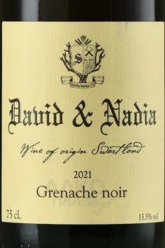 David & Nadia Grenache Noir - вино Гренаш Нуар Дэвид энд Надя 2021 год 0.75 л красное сухое