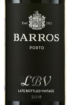 Barros Late Bottle Vintage - портвейн Барруш Лэйт Ботлд Винтаж 2019 год 0.75 л в п/у