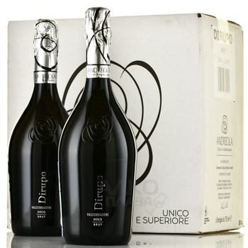 Andreola Dirupo Valdobbiadene Prosecco Superiore DOCG Brut - вино игристое Андреола Дирупо Вальббьядене Просекко Супериоре Брют 0.75 л