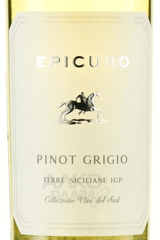 Epicuro Pinot Grigio Terre Siciliane - вино Эпикуро Пино Гриджио Терре Сичилиане 2021 год 0.75 л белое полусухое