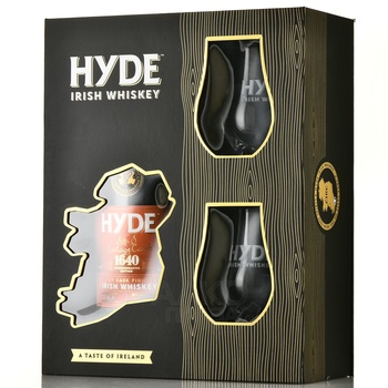 Hyde №8 Stout Cask Finish - виски Хайд №8 Стаут Каск Финиш 0.7 л в п/у + 2 бокала