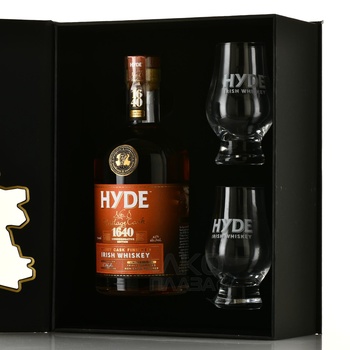 Hyde №8 Stout Cask Finish - виски Хайд №8 Стаут Каск Финиш 0.7 л в п/у + 2 бокала