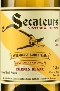 Badenhorst Family Swartland Wines Secateurs - вино Баденхорст Фэмили Свартланд Вайнс Секаторс 2022 год 0.75 л белое сухое