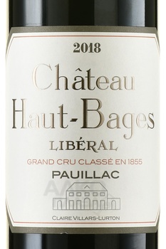 Chateau Haut-Bages-Liberal Grand Cru Classe Pauillac - вино Шато О-Баж Либераль Гран Крю Классе Пойяк 0.75 л 2018 год красное сухое