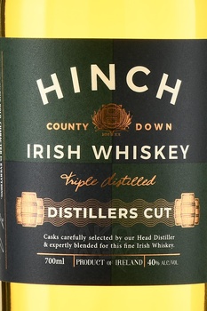 Hinch Irish Whiskey Distillers Cut - виски Хинч Айриш Виски Дистиллерс Кат 0.7 л в п/у + стакан