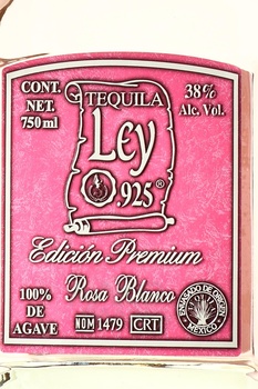 Ley 925 Rosa Blanco Premium - текила Лей 925 Роса Бланко Премиум 0.7 л в п/у