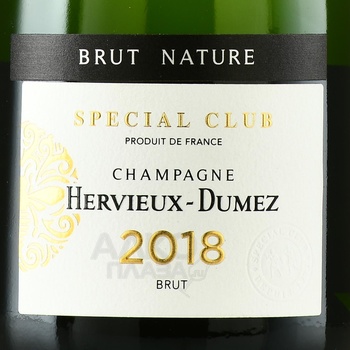 Champagne Hervieux-Dumez Special Club - шампанское Шампань Эрвье Дюме Спесиаль Клаб 2018 год 0.75 л белое брют в п/у